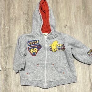 Kids Gray Hoodie with Red Lining